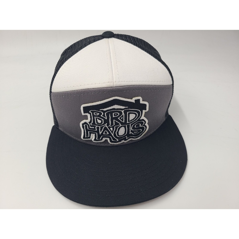 Bird Haus Apparel Mesh Trucker Snapback Hat Cap Skate Casual White Gray Black